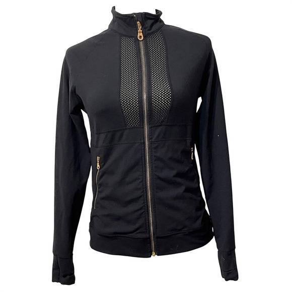 Zyia Active Jackets & Blazers - ZYIA ACTIVE Womens Black Full Zip Athletic‎ Jacket Mesh Detail  Size M